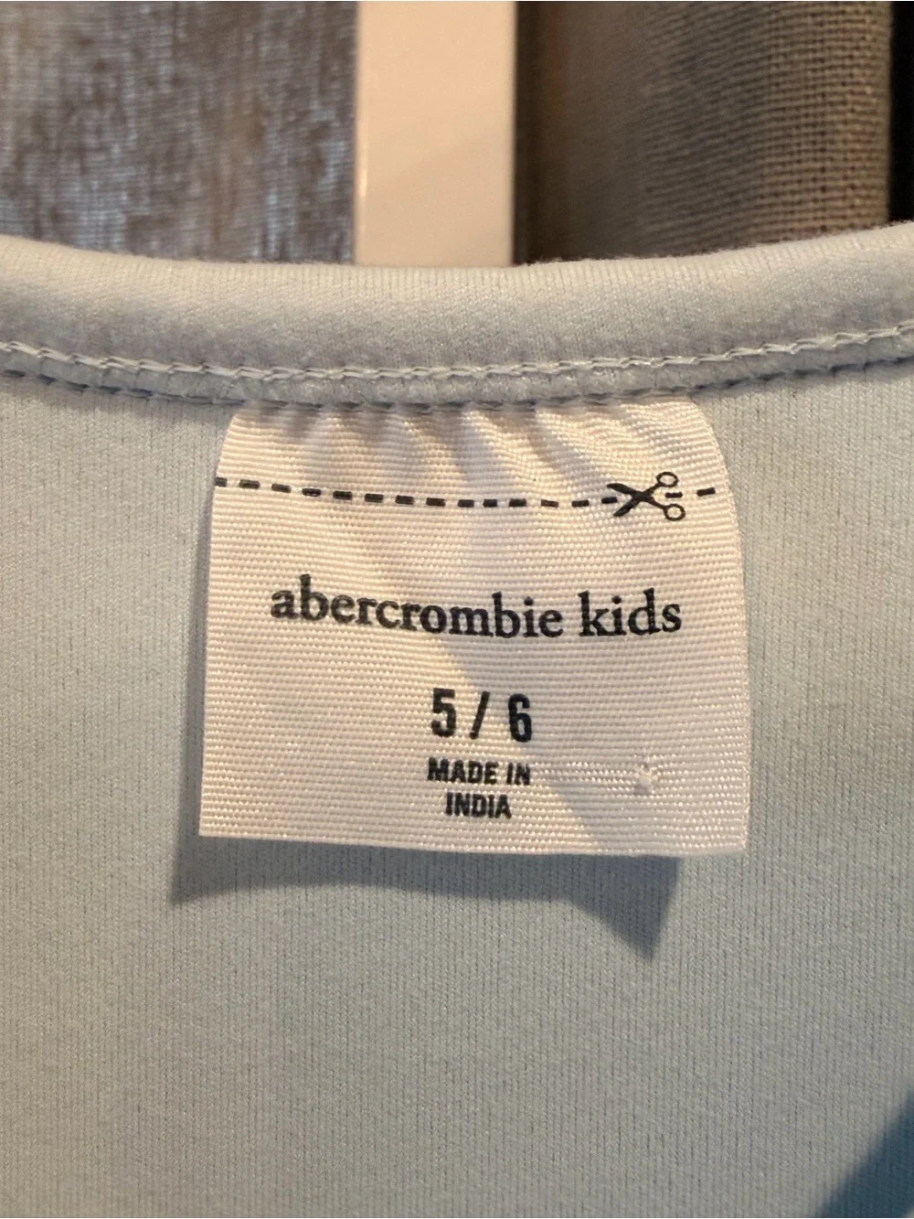 Abercrombie Kids light blue and white dress - size 5/6